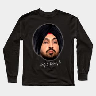 Diljit Dosanjh Bighead design style Long Sleeve T-Shirt